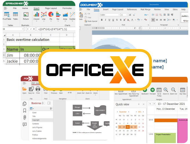 OfficeXe is a free office suite for HubXe customers