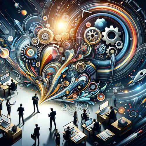 Abstract representation of continuous optimization and real-time adjustments in digital marketing, symbolizing strategic campaign evolution.